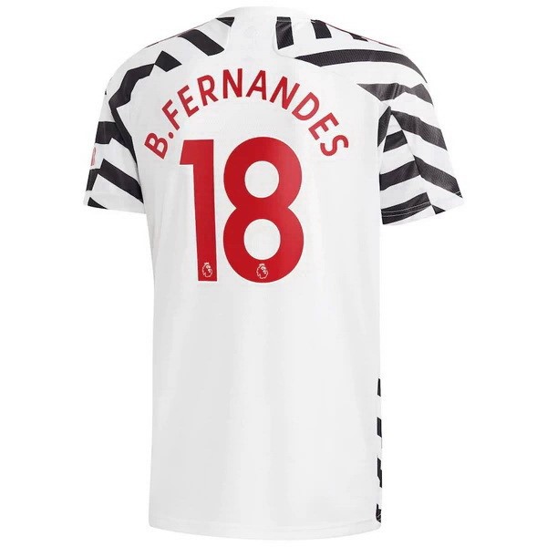 Trikot Manchester United NO.18 B. Fernandes Ausweich 2020-21 Weiß Fussballtrikots Günstig